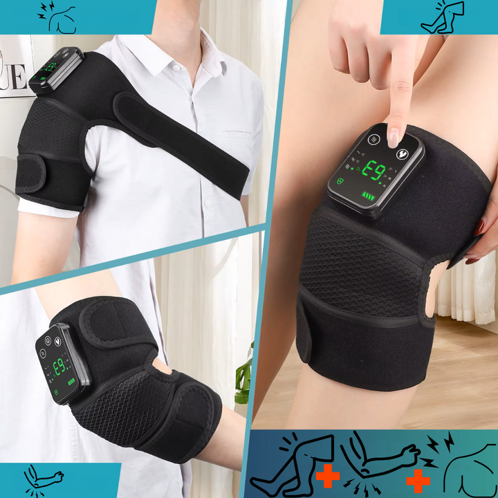 Premium Electrically Heated Shoulder Pads - USB Charging, 3 Heating Levels, 5000mAh Battery, Vibration Massage Device for Pain Relief and Muscle Relaxation
