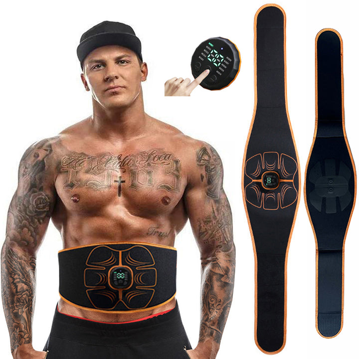 Premium ABS Muscle Stimulator EMS Abdominal Trainer – USB Rechargeable Vibration Fitness Belt for Home Gym, 10 Modes, 30 