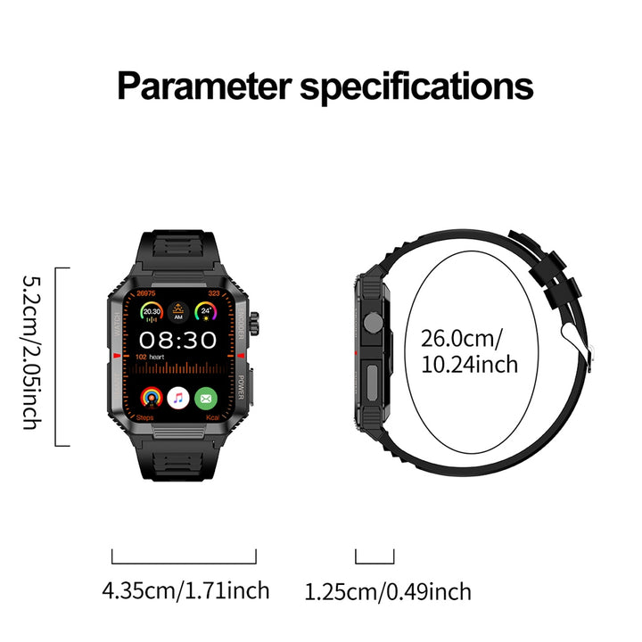 Luxury NFC GPS Smartwatch – 1.99" AMOLED Screen with Bluetooth Calling, 120+ Sports Modes, Weather Data, and Waterproof