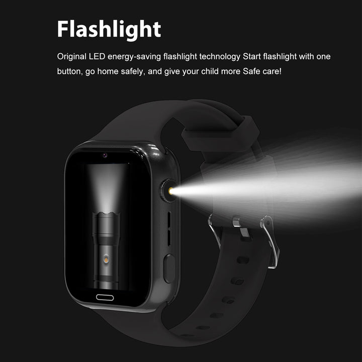 Premium Kids Smart Watch Phone – 2G GSM, LBS Location, SOS, Voice Chat, Camera, Flashlight, Alarm, Silicone Strap,