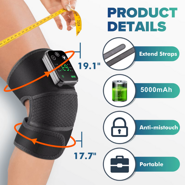 Premium Electrically Heated Shoulder Pads - USB Charging, 3 Heating Levels, 5000mAh Battery, Vibration Massage Device for Pain Relief and Muscle Relaxation