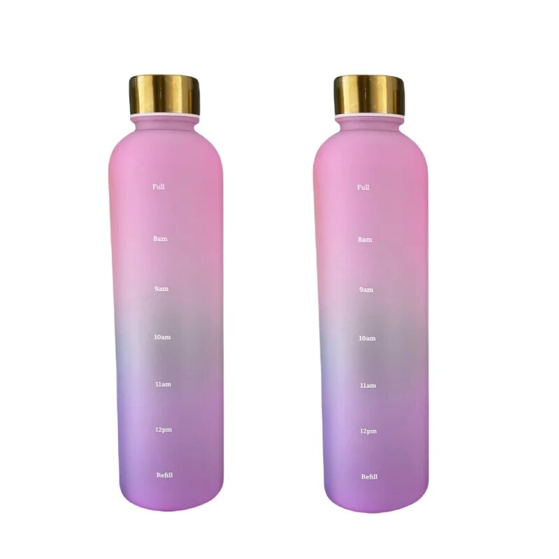Premium 1L Motivational Water Bottle with Time Marker - BPA-Free, Leakproof Frosted Plastic, 32oz Reusable Sports and Fitness