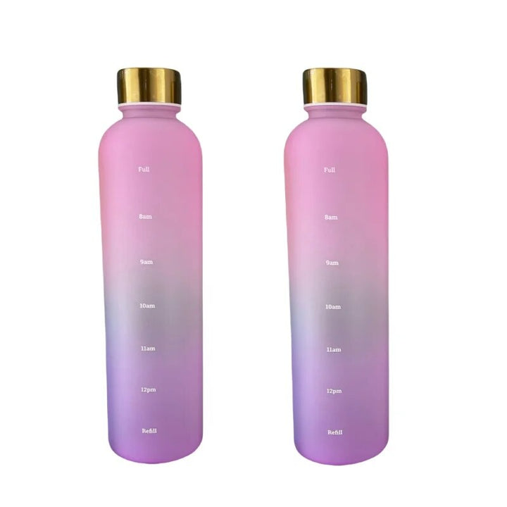 Premium 1L Motivational Water Bottle with Time Marker - BPA-Free, Leakproof Frosted Plastic, 32oz Reusable Sports and Fitness