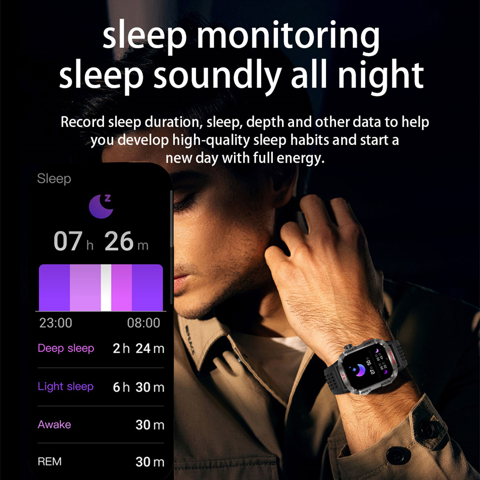 Premium GPS Smartwatch for Men – 2.01" HD Display, Waterproof, Bluetooth Calling, Compass, Flashlight, Fitness Tracker, 600m 