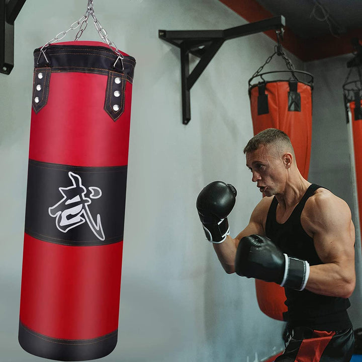 Premium Heavy Punching Sandbag – Durable Boxing Bag with Metal Chain Hook – Kick, Karate, Taekwondo Training – Includes  