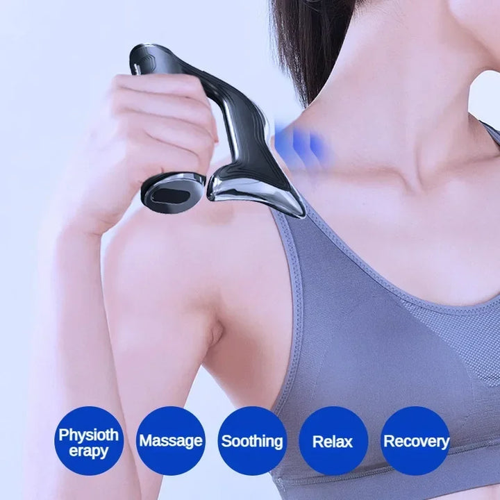 Premium Electric Fascial Tissue Gua Sha Tool - Deep Tissue Muscle Massager with NMES, Microcurrent Vibration, 3-Level   
