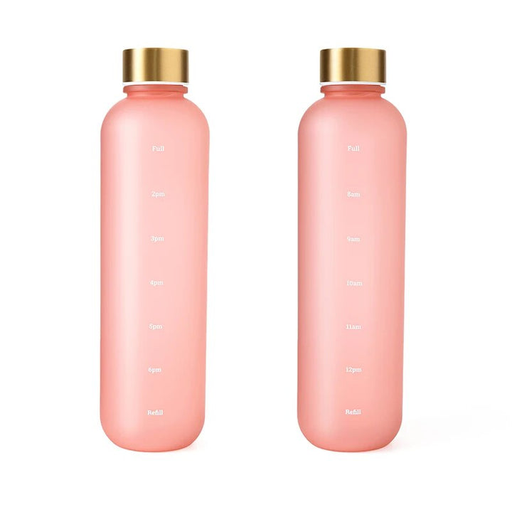 Premium 1L Motivational Water Bottle with Time Marker - BPA-Free, Leakproof Frosted Plastic, 32oz Reusable Sports and Fitness