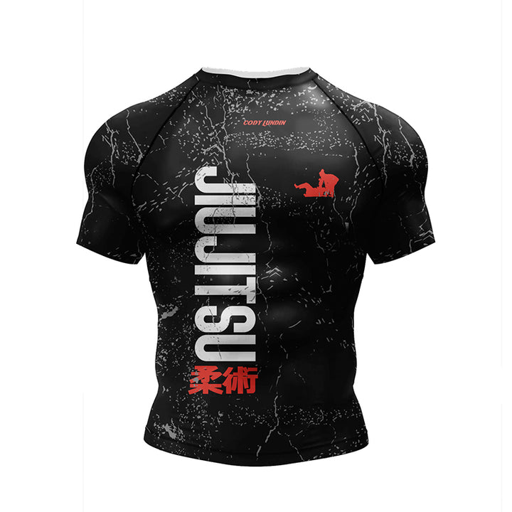 Premium Jiu Jitsu Rash Guard Set – 4-Piece MMA Sportswear Kit for Men, Includes Kimono T-shirt, Pants, Muay Thai Shorts, and 