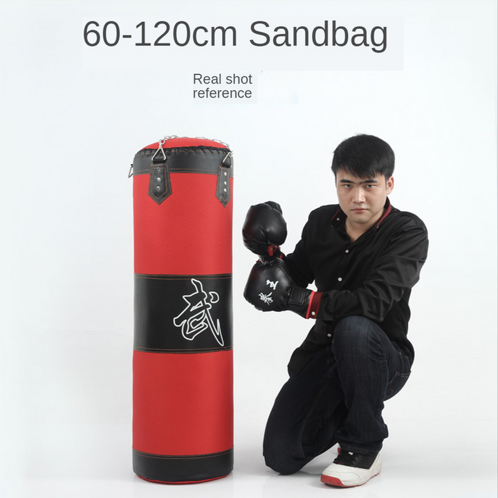 Premium Heavy Punching Sandbag – Durable Boxing Bag with Metal Chain Hook – Kick, Karate, Taekwondo Training – Includes  