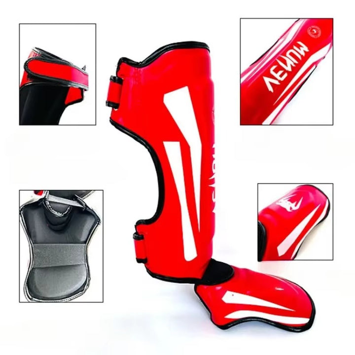 Premium Kickboxing Leg Guards – Muay Thai Ankle Protector, MMA Shin & Boxing Thickened Fighting Gear, Protective Ankle 