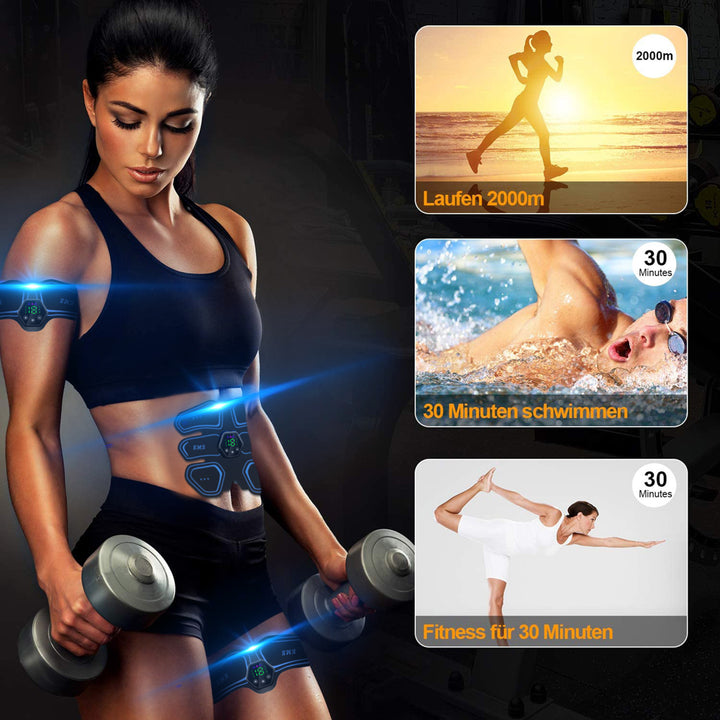 Premium EMS Muscle Stimulator Abdominal Hip Trainer with LCD Display | USB Rechargeable Fitness Toner for Body Slimming & 