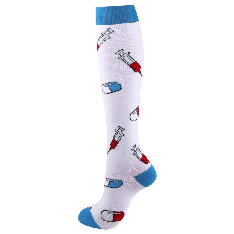 Premium Cycling Compression Socks for Men & Women – Prevent Varicose Veins, Edema & Diabetes – Knee Support for Running,