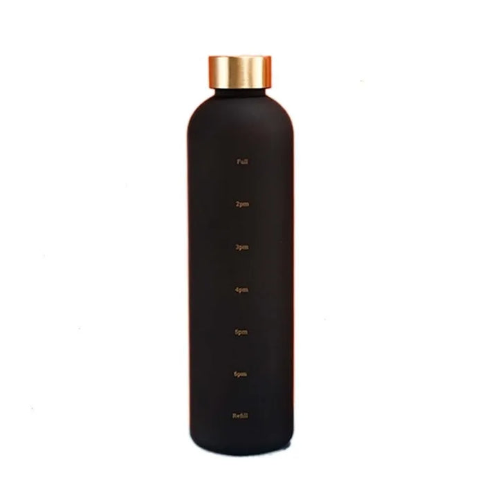 Premium 1L Motivational Water Bottle with Time Marker - BPA-Free, Leakproof Frosted Plastic, 32oz Reusable Sports and Fitness