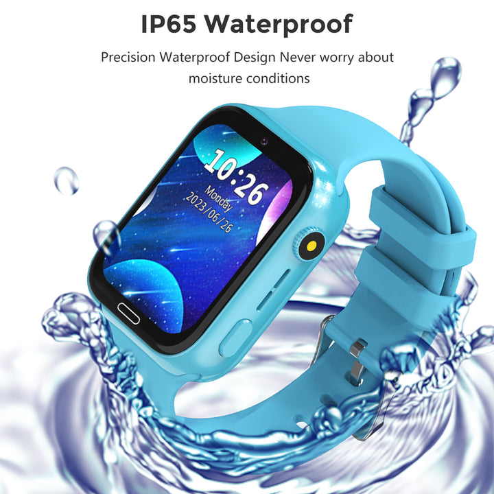 Premium Kids Smart Watch Phone – 2G GSM, LBS Location, SOS, Voice Chat, Camera, Flashlight, Alarm, Silicone Strap,