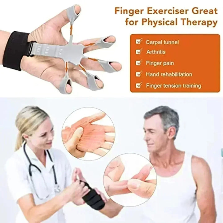 Premium Silicone Hand Strengthener & Finger Exerciser - Grip Trainer for Arthritis Relief, Muscle Relaxation & Sports Training