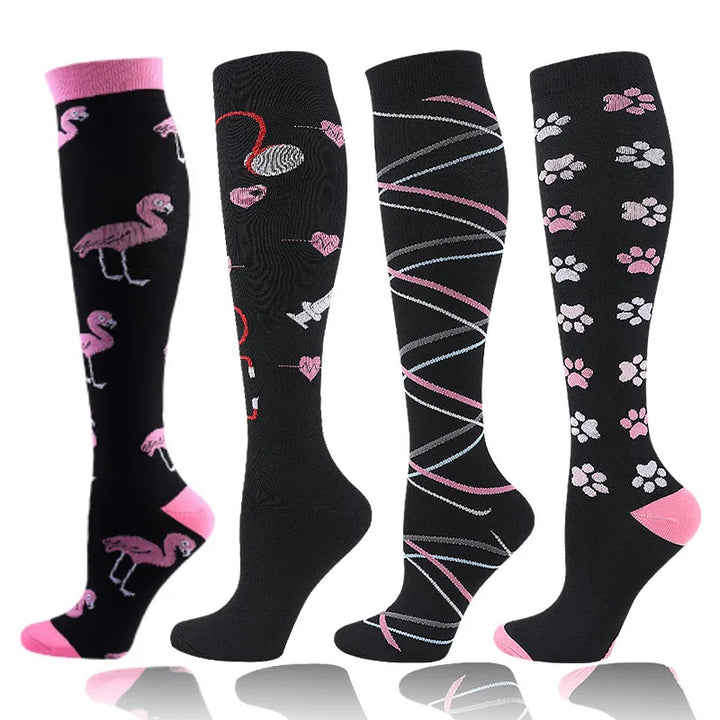 Premium Cycling Compression Socks for Men & Women – Prevent Varicose Veins, Edema & Diabetes – Knee Support for Running,