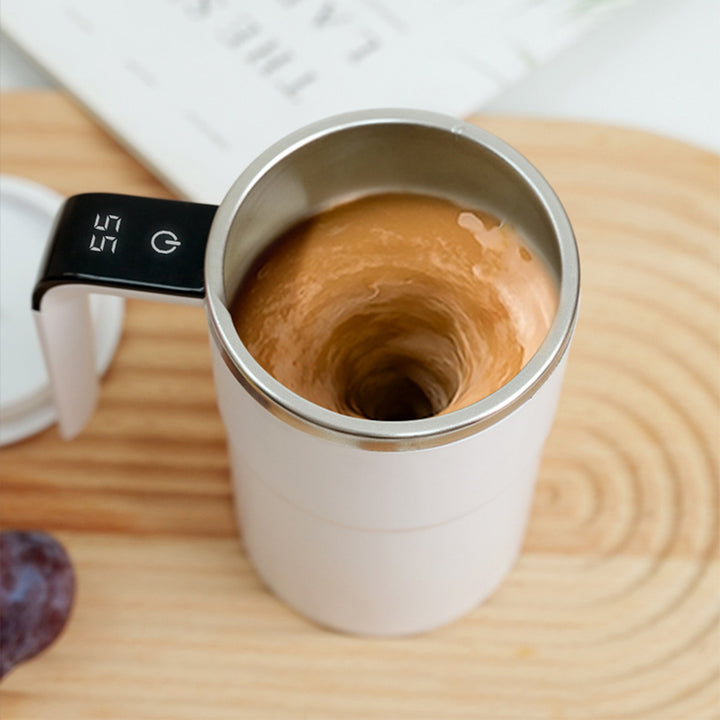Premium Self Stirring Magnetic Mug – USB Rechargeable Smart Coffee & Tea Cup with LCD Temperature Display – Automatic 