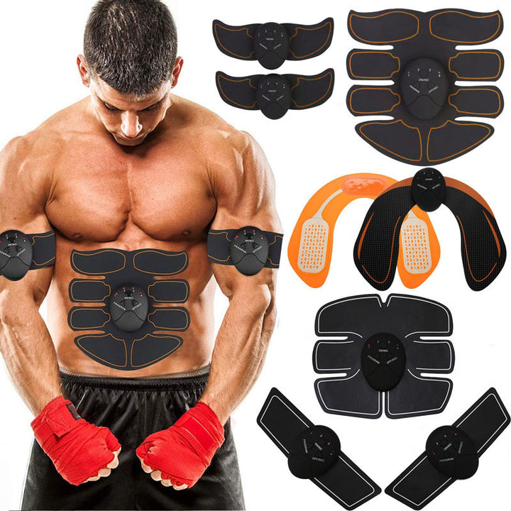 Premium EMS Muscle Stimulator Abdominal Hip Trainer with LCD Display | USB Rechargeable Fitness Toner for Body Slimming & 