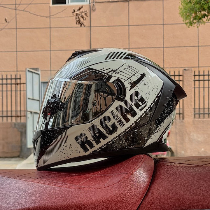 Premium Full Face Motorcycle Helmet - DOT & ECE Certified, Double Lens, Inner Sun Visor, Lightweight ABS Shell Removable Nose