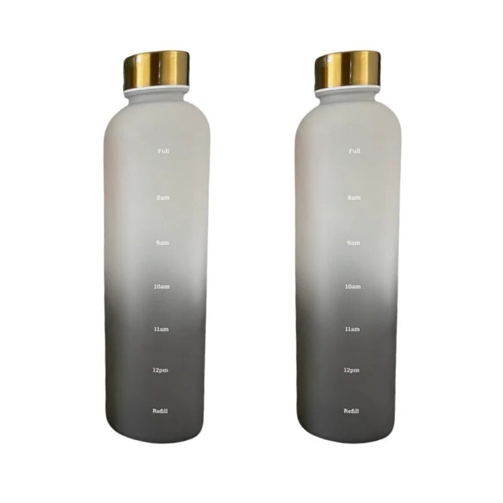 Premium 1L Motivational Water Bottle with Time Marker - BPA-Free, Leakproof Frosted Plastic, 32oz Reusable Sports and Fitness