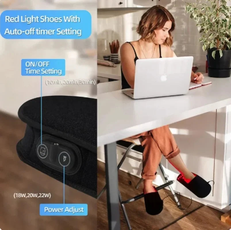 Premium Rechargeable Red Light Therapy Device for Feet – 460nm, 660nm, 850nm with Pulse – Treat Inflammation, Itchiness, and 