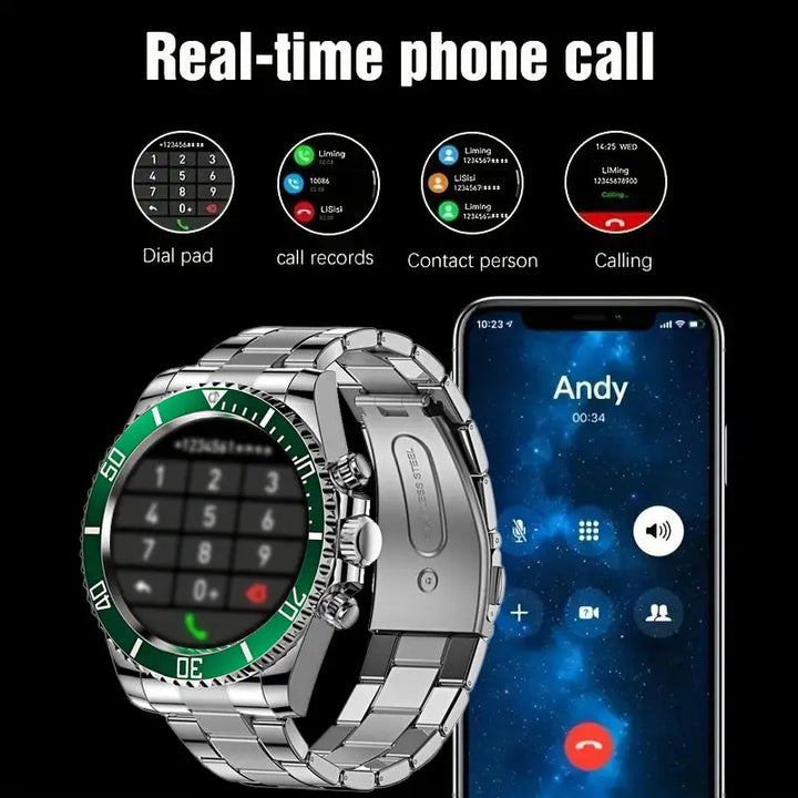 Premium Men's Sport Watch, Luxury Stainless Steel Analog Quartz, Fashionable Casual & Business Design, Large Dial, Calendar 