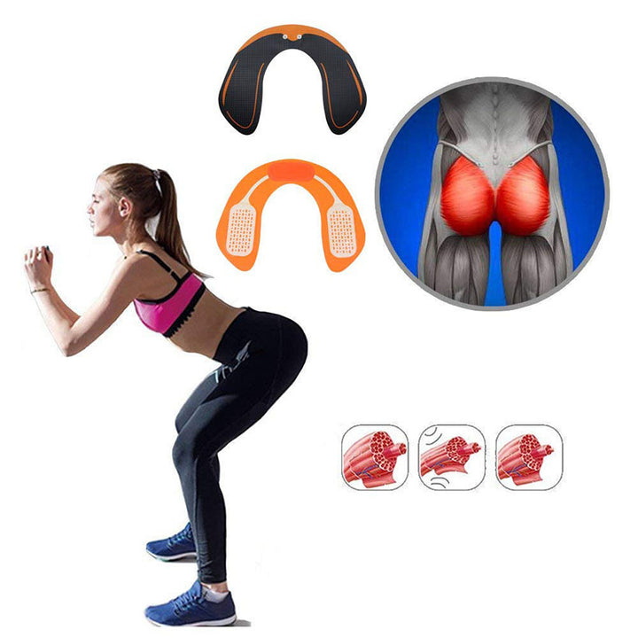 Premium EMS Muscle Stimulator Abdominal Hip Trainer with LCD Display | USB Rechargeable Fitness Toner for Body Slimming & 