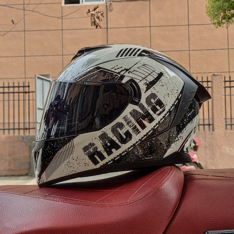 Premium Full Face Motorcycle Helmet - DOT & ECE Certified, Double Lens, Inner Sun Visor, Lightweight ABS Shell Removable Nose