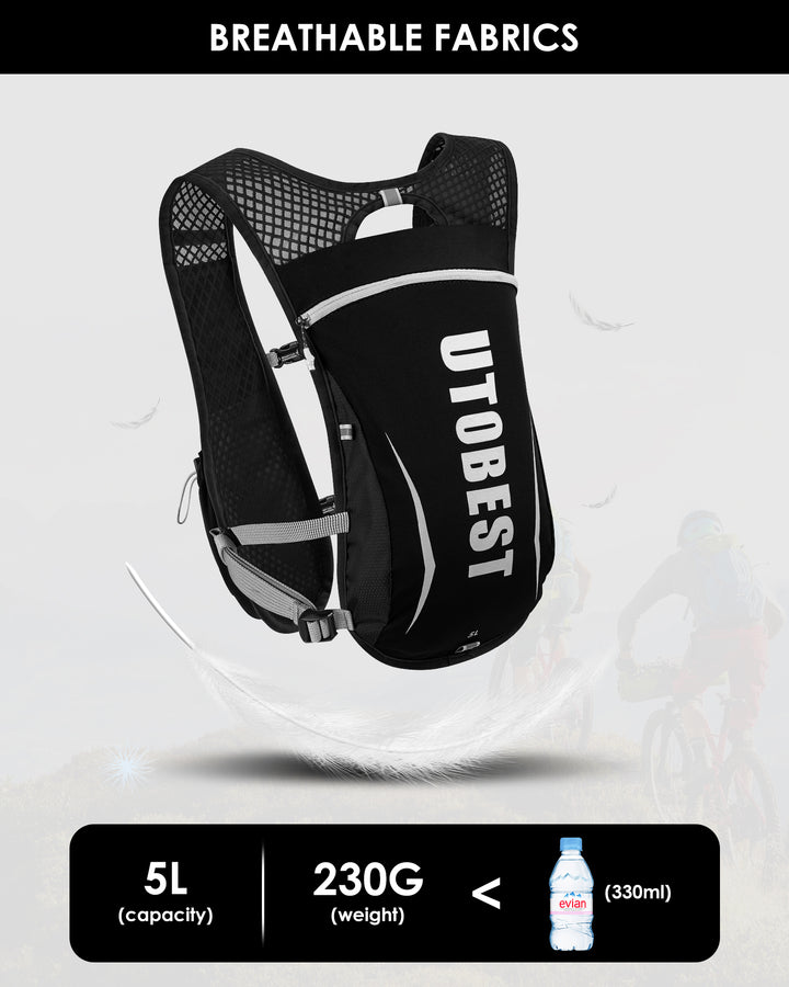 Premium Hydration Running Backpack – 5L Ultra-Lightweight Breathable Vest for Marathon, Cycling, and Hiking – Comfortable,