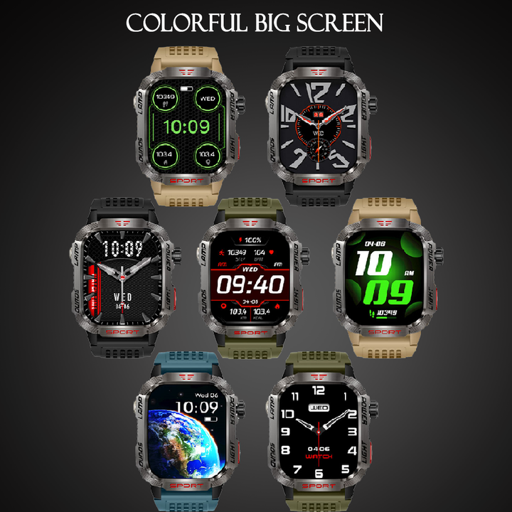Premium GPS Smartwatch for Men – 2.01" HD Display, Waterproof, Bluetooth Calling, Compass, Flashlight, Fitness Tracker, 600m 