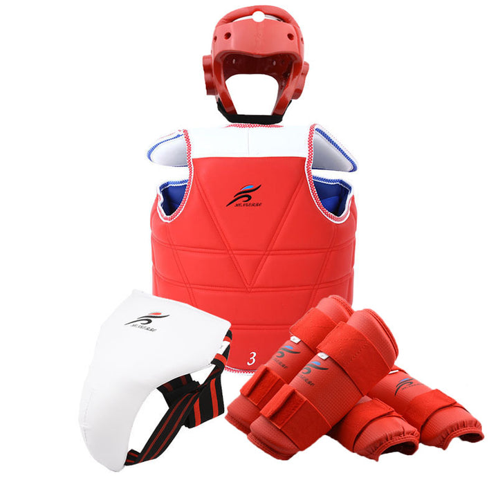 Premium ITF Taekwondo Sparring Gear Set – Helmet, Leg, Arm & Chest Protection, Karate Boxing Uniform, Professional Martial