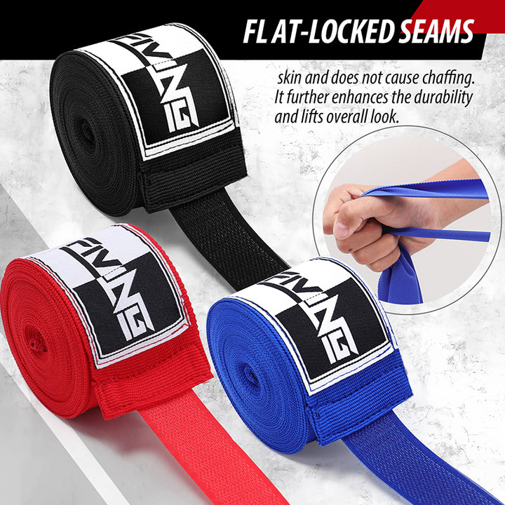 Premium Boxing Hand Wraps Inner Gloves – 180 Inch Elasticated Bandages with Thumb Loop, Wrist Protection for MMA, Muay Thai, 