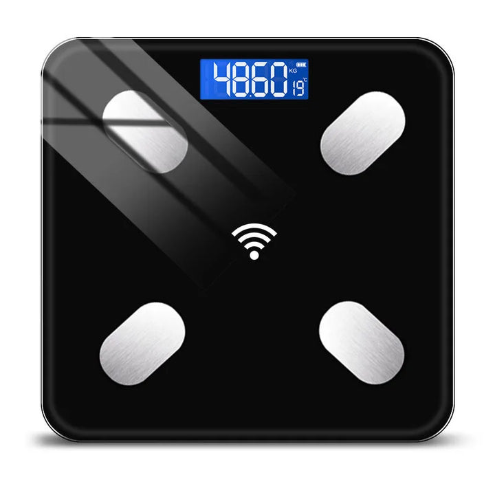 Premium Smart Digital Body Weight Scale – Wireless Fat Analyzer with Smartphone App, Tempered Glass Design, Available in, 