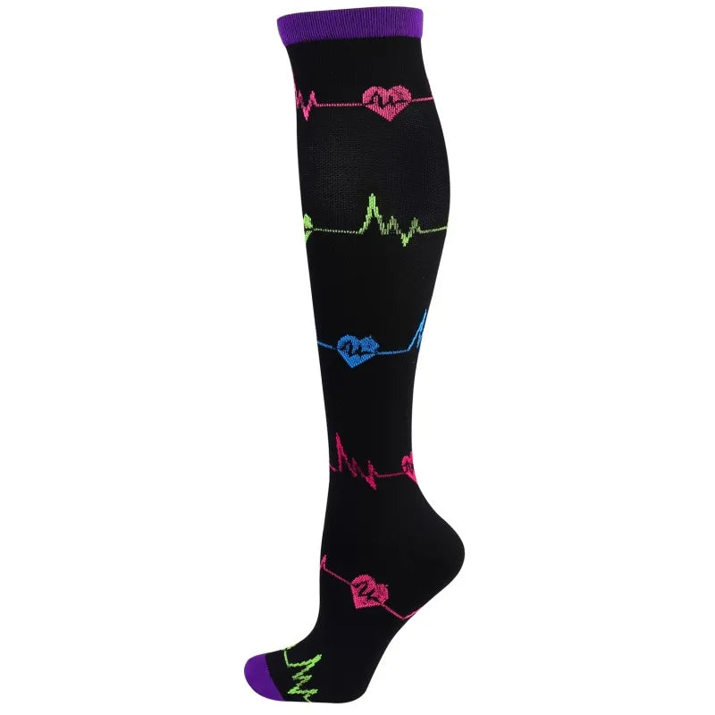 Premium Cycling Compression Socks for Men & Women – Prevent Varicose Veins, Edema & Diabetes – Knee Support for Running,