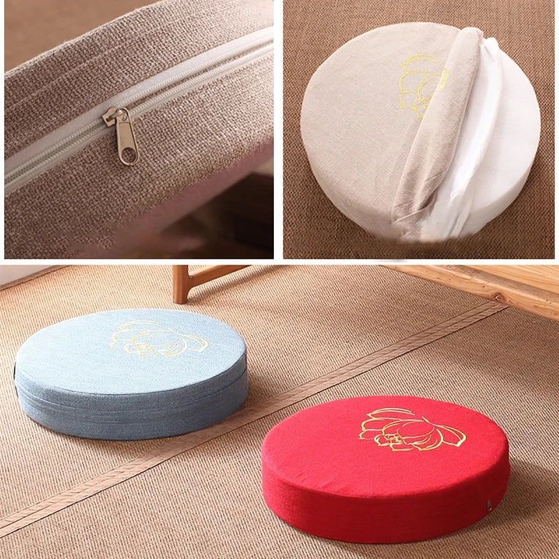 Premium Meditation Cushion – 40x6cm Japanese Tatami Backrest Pillow – Removable & Washable Cloth, Hard Texture for Comfort