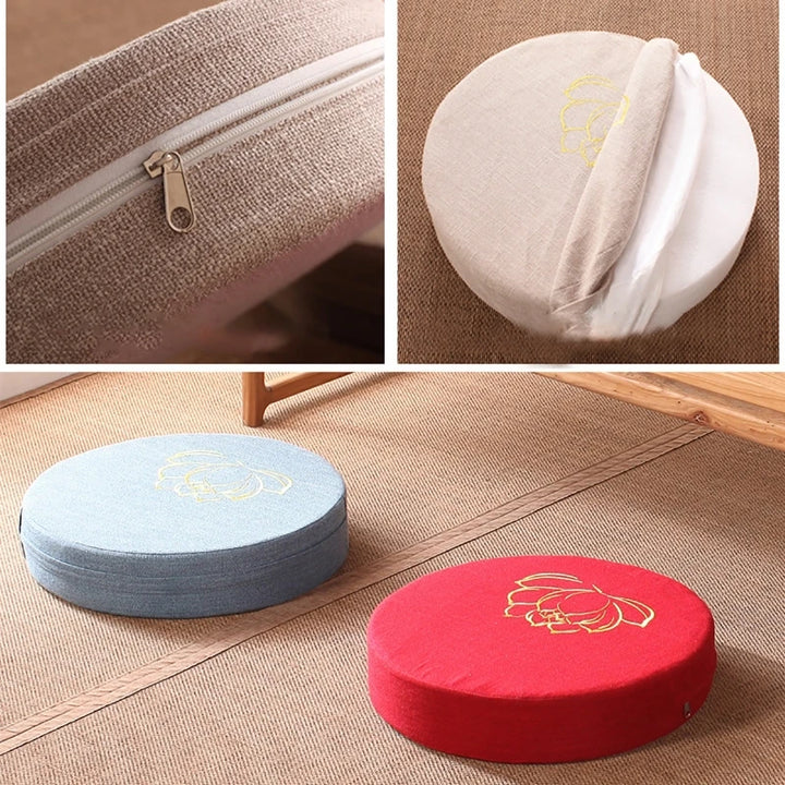 Premium Meditation Cushion – 40x6cm Japanese Tatami Backrest Pillow – Removable & Washable Cloth, Hard Texture for Comfort