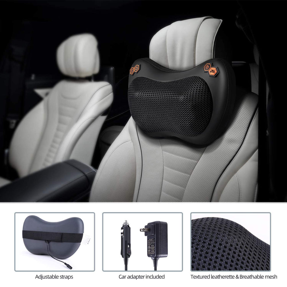 Premium Electric Shiatsu Massage Pillow for Neck, Back, and Body Pain Relief | Multifunctional Heating Massage Pillow for Car