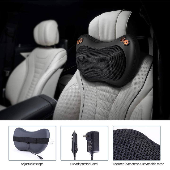 Premium Electric Shiatsu Massage Pillow for Neck, Back, and Body Pain Relief | Multifunctional Heating Massage Pillow for Car