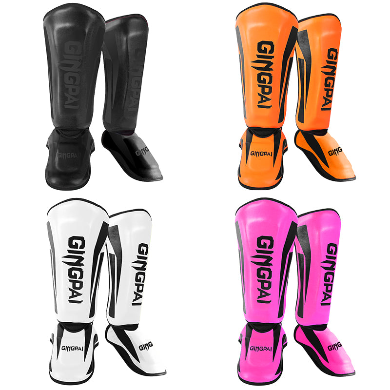Premium Kickboxing Shin Guard Pads – Muay Thai, Boxing, MMA Leg Protector, Sanda, Wushu, Taekwondo Ankle Guards for Men 