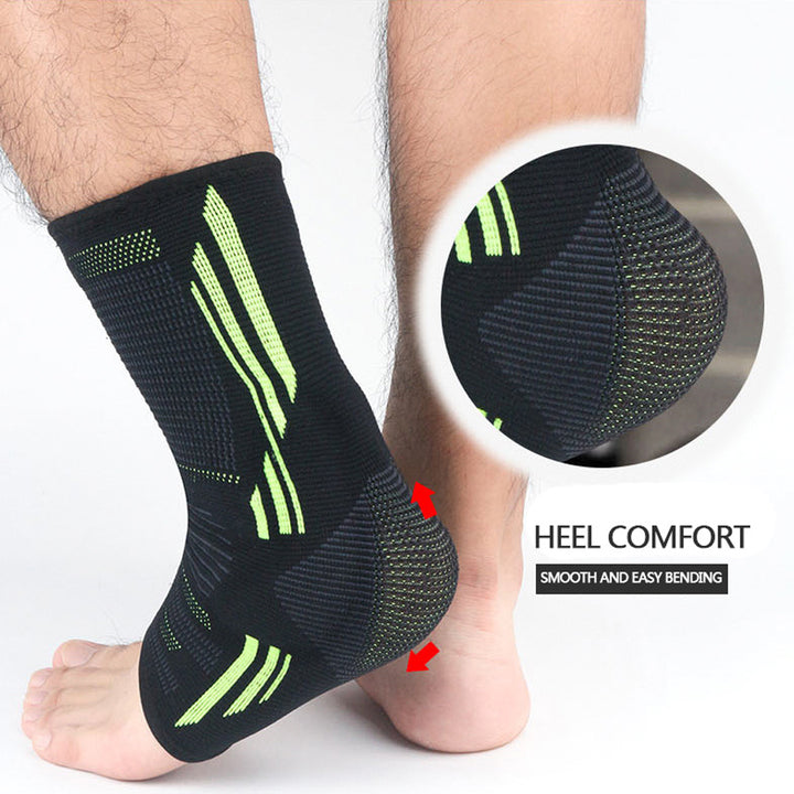 Premium Ankle Compression Sleeve for Men & Women - Silicone Gel Support, Open Toe Design, Pain Relief for Arch & Heel 