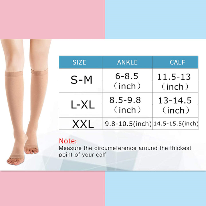 Premium Compression Support Stockings for Varicose Veins – Below Knee Circulation Socks for Pain Relief, Muscle Support &