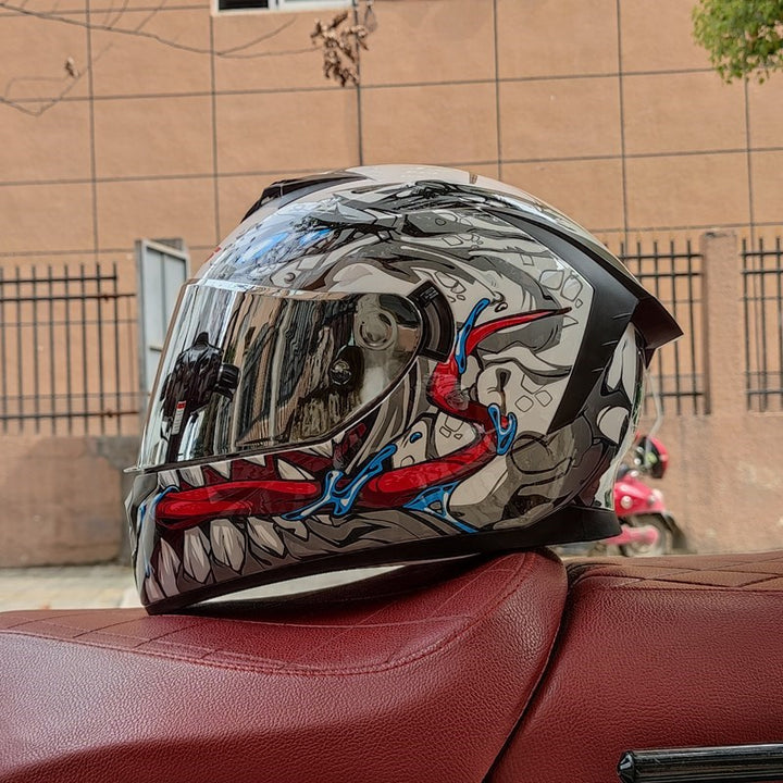 Premium Full Face Motorcycle Helmet - DOT & ECE Certified, Double Lens, Inner Sun Visor, Lightweight ABS Shell Removable Nose
