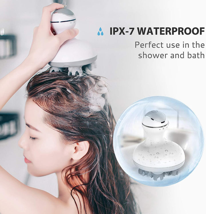 Premium Electric Cordless Scalp Massager for Hair Growth, Deep Clean, and Stress Relief – Rechargeable, Waterproof, 4 Modes,