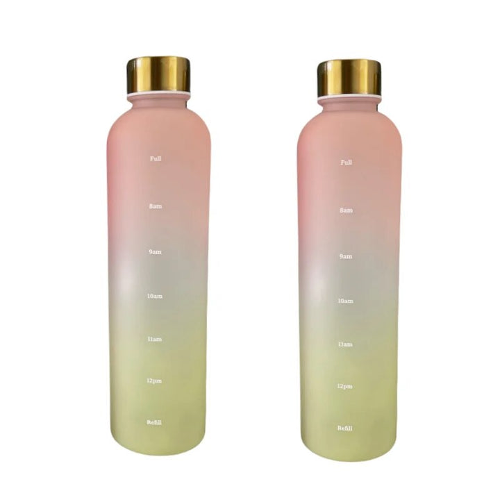 Premium 1L Motivational Water Bottle with Time Marker - BPA-Free, Leakproof Frosted Plastic, 32oz Reusable Sports and Fitness