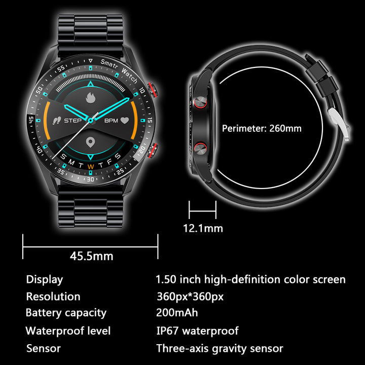 Premium Fitness Smart Watch for Men – 1.46" Display, Heart Rate Monitor, Blood Pressure, IP68 Waterproof, Bluetooth Calling,