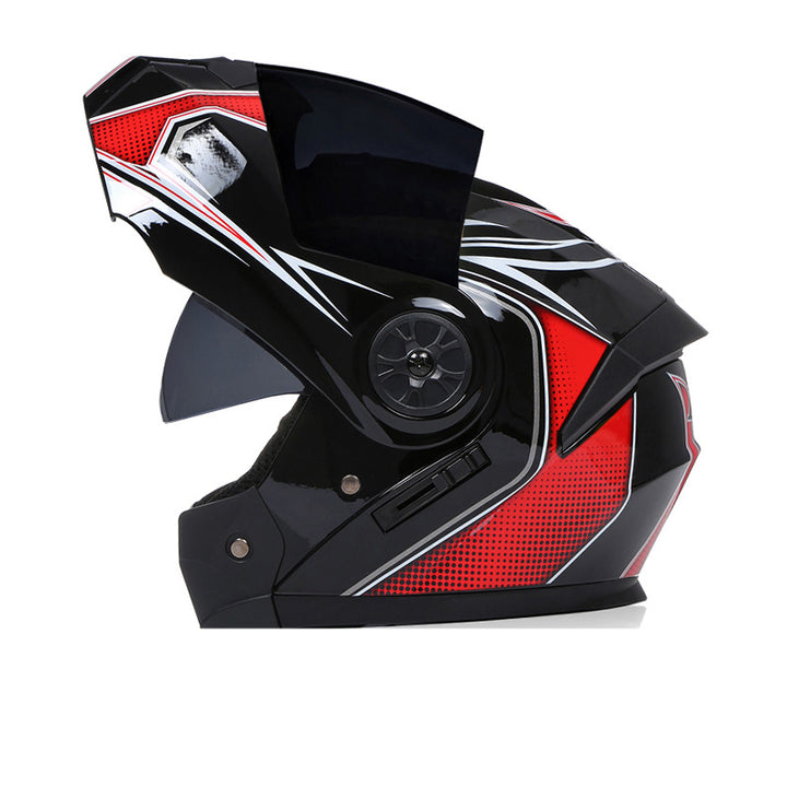 Premium Full Face Motorcycle Helmet - DOT & ECE Certified, Double Lens, Inner Sun Visor, Lightweight ABS Shell Removable Nose