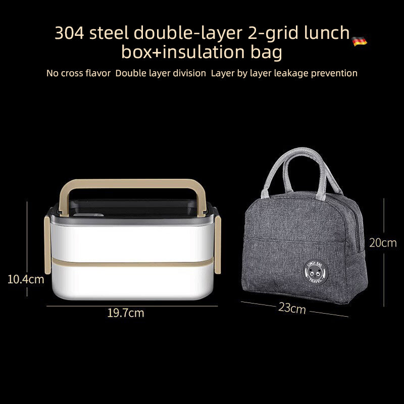 Premium 304 Stainless Steel Lunch Box – 1/2 Layer Microwavable Bento Box for Adults & Kids, Leak-Proof, Portable, Healthy 