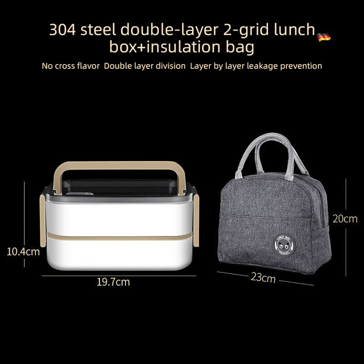 Premium 304 Stainless Steel Lunch Box – 1/2 Layer Microwavable Bento Box for Adults & Kids, Leak-Proof, Portable, Healthy 