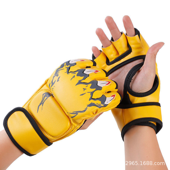 Premium Boxing Gloves for Adults – Professional Combat Training Gloves for Muay Thai, MMA, Kickboxing, & Sanda – Half 