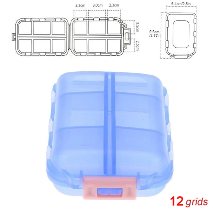 Premium Portable 10-Grid Pill Organizer – Compact Medicine Holder for Vitamins, Fish Oils, and Tablets – Moisture-Proof, Eco